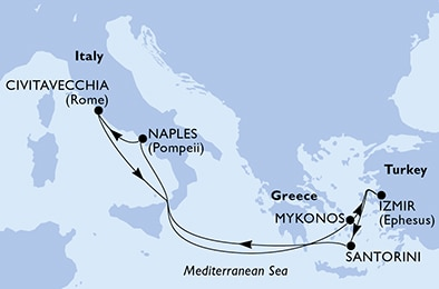 Круиз «Италия и острова Греции» из Измира